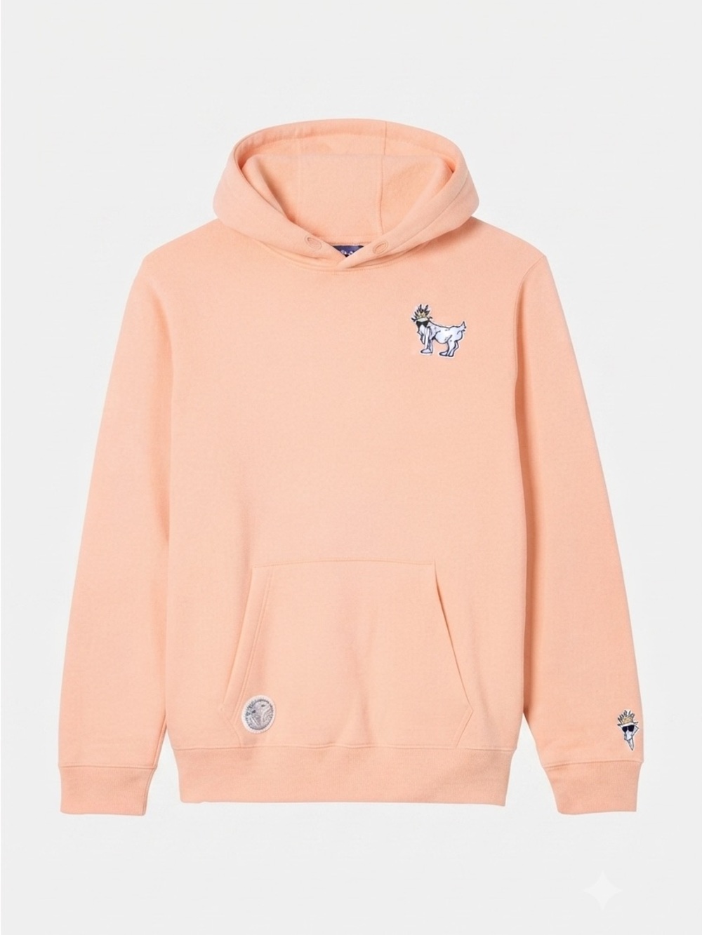 GOAT USA Peach Hoodie with Crowned Goat Patch - Size Youth XL